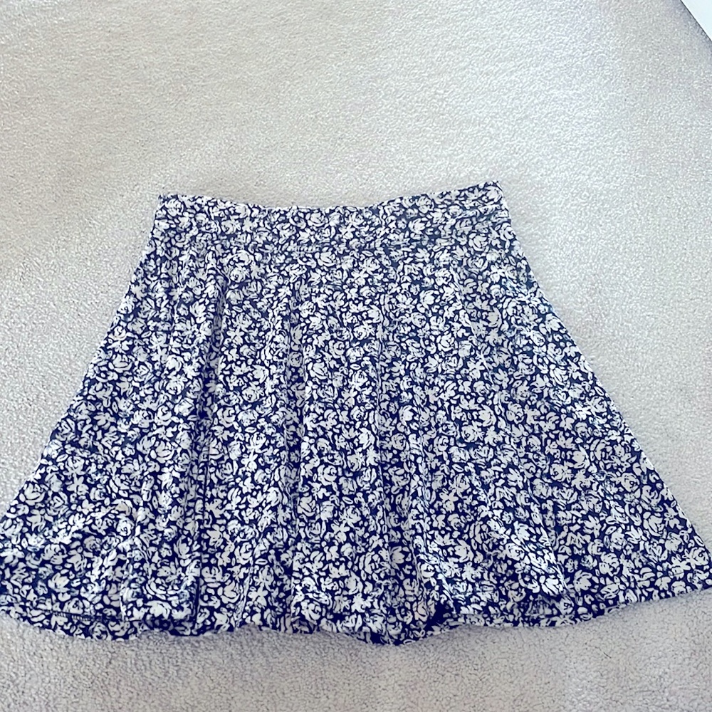 Velvet floral skirt